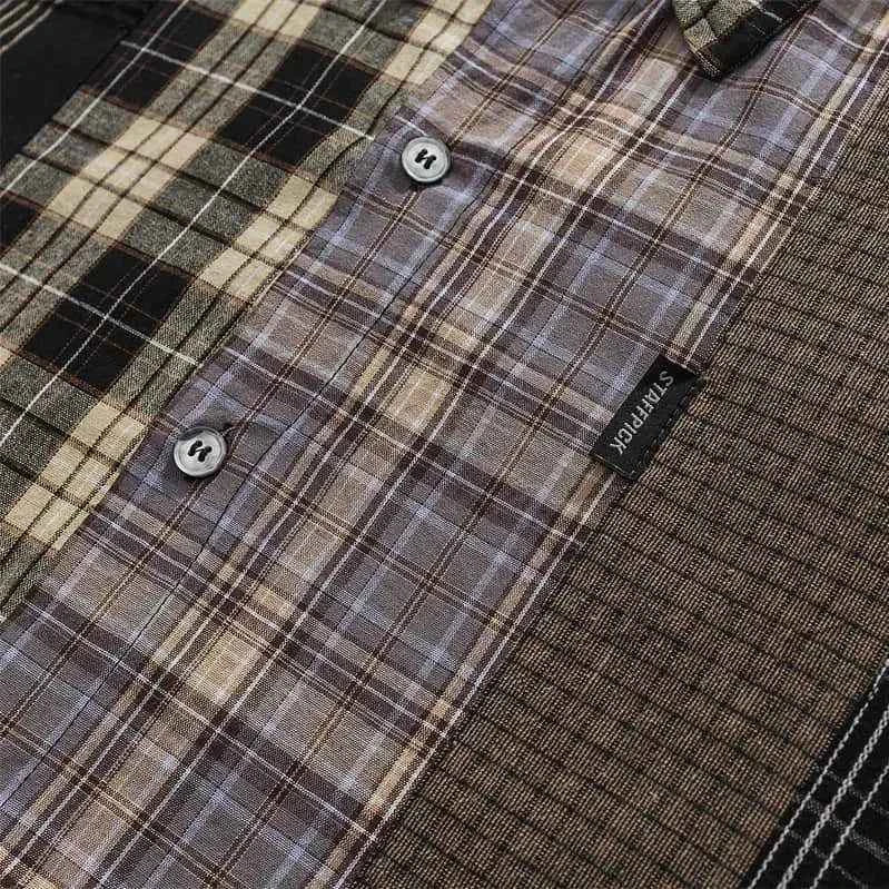 Y2K Insulated Plaid Hip Hop Button-Up Casual Shirt