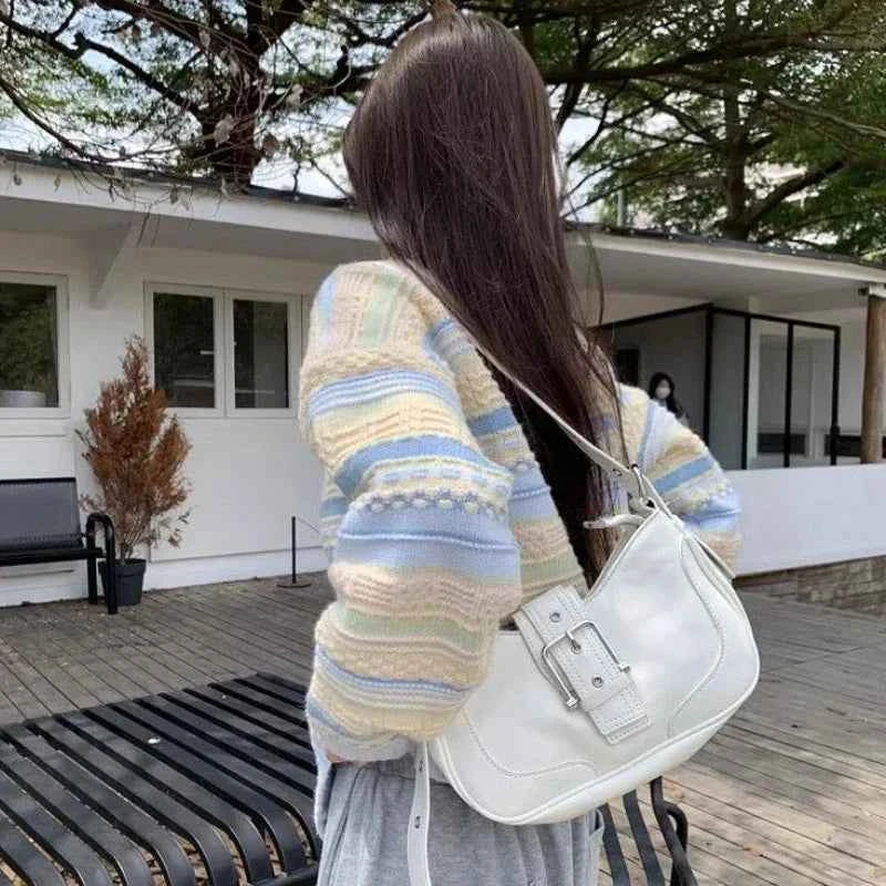Women Cool Relax Soft Striped Cardigan