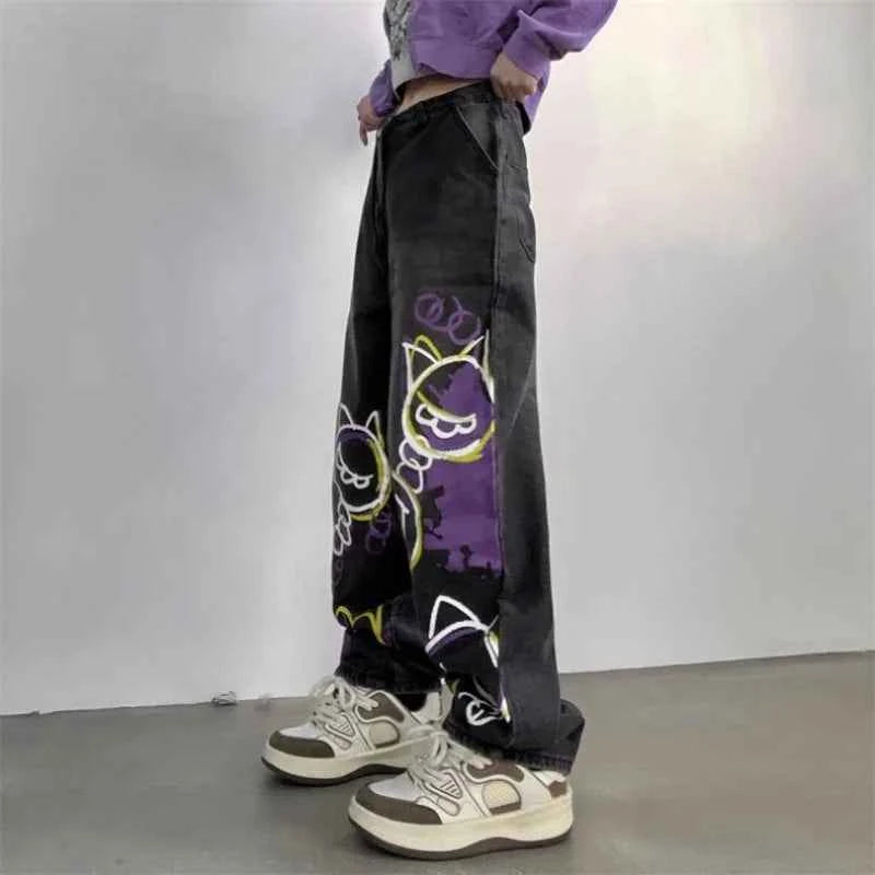 Vintage Y2K Hand-Painted High Waist Jeans