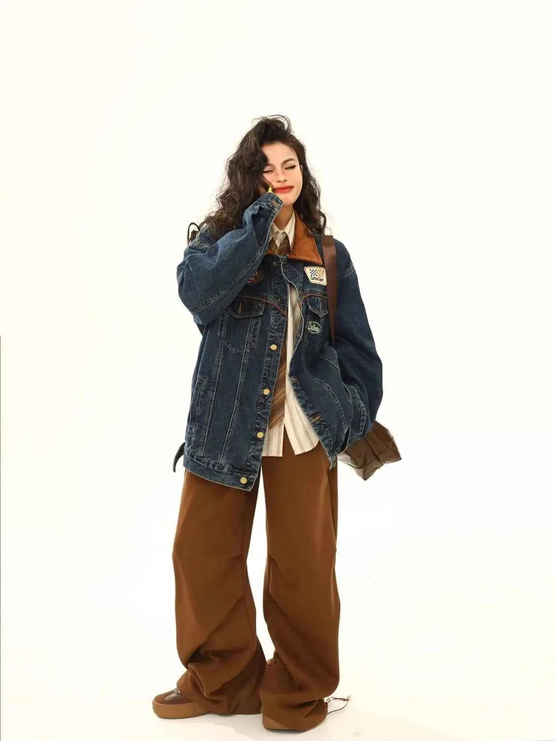 Y2K American Winter Loose Denim Jacket