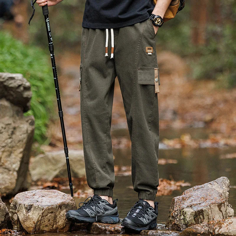 Elastic Cropped Pockets Safari Style Pants
