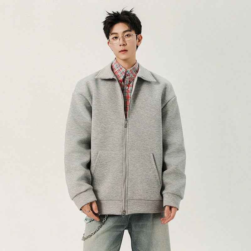 Men Solid Color Korean Style Casual Jacket