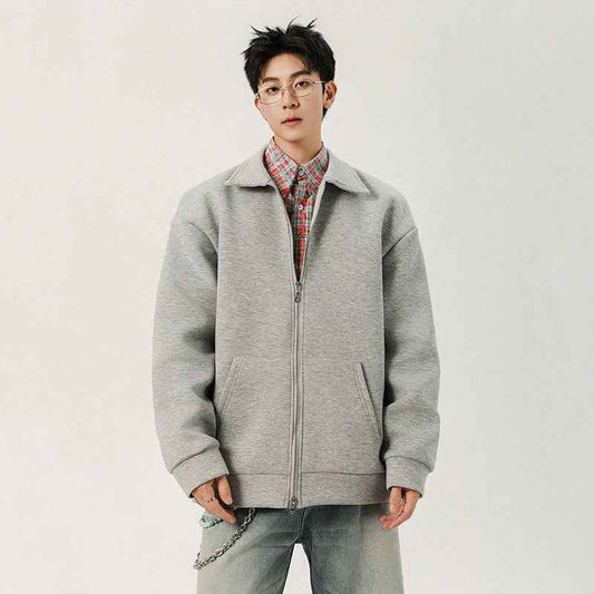 Men Solid Color Korean Style Casual Jacket