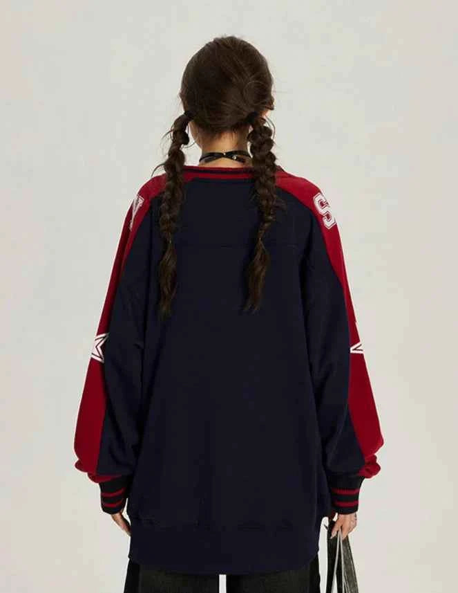 Vintage Cozy American Letter Print Sweatshirt