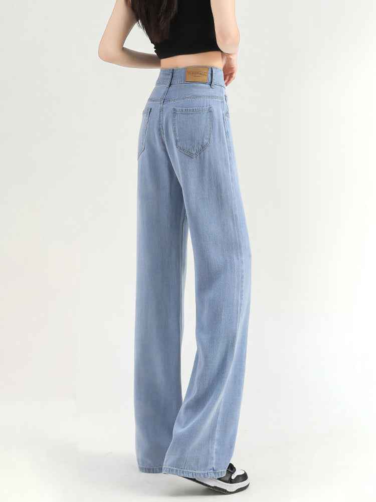 Women Comfort Thin Summer Style High Waist Jeans