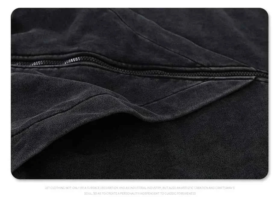 Zip Up Hoodie Black Oversized