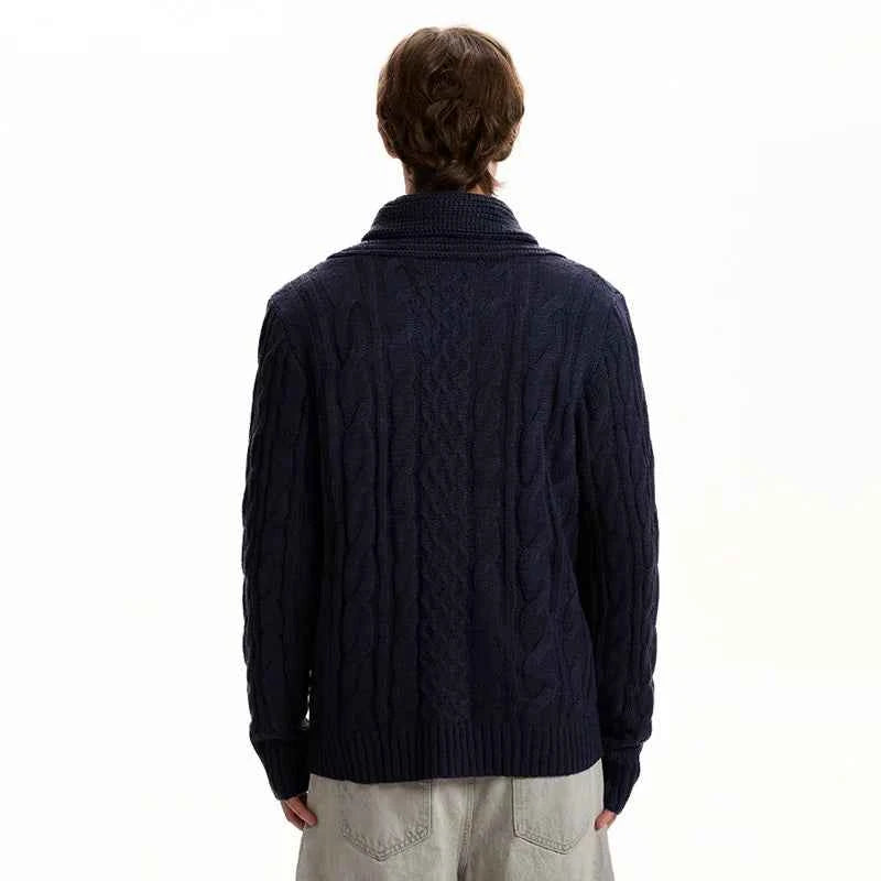 Elegant Textured Solid Color Knitted Cardigan
