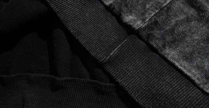 Streetwear Retro Tie-Dyed Washed Black Hoodie