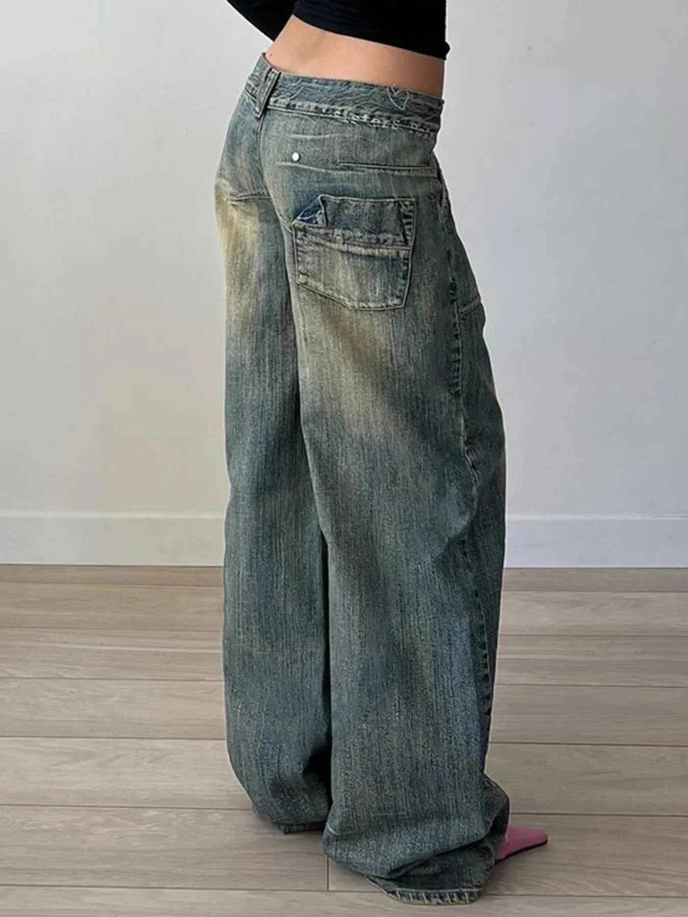 Vintage Grunge Loose Low Rise Jeans