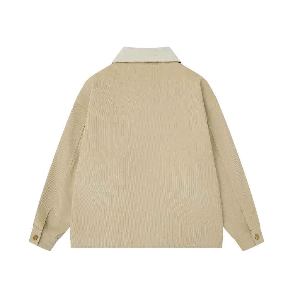Elevated Y2K Embroidered Corduroy Cargo Jacket