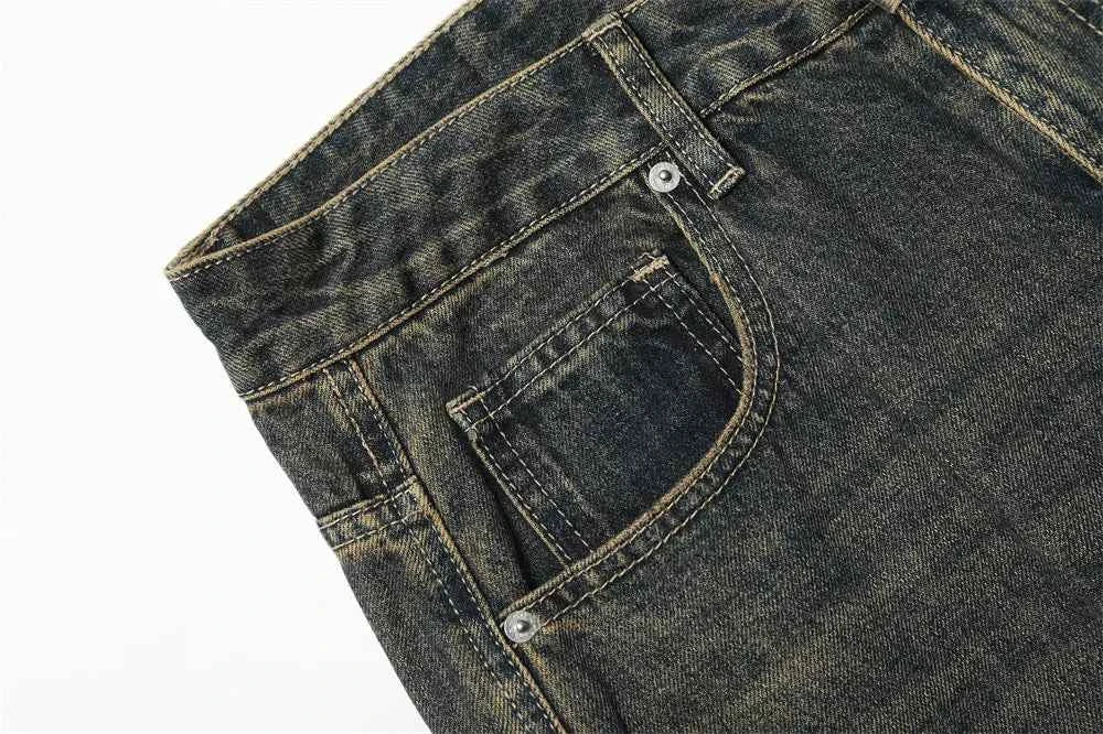 Y2K Streetwear Distressed Wide Leg Denim Jeans