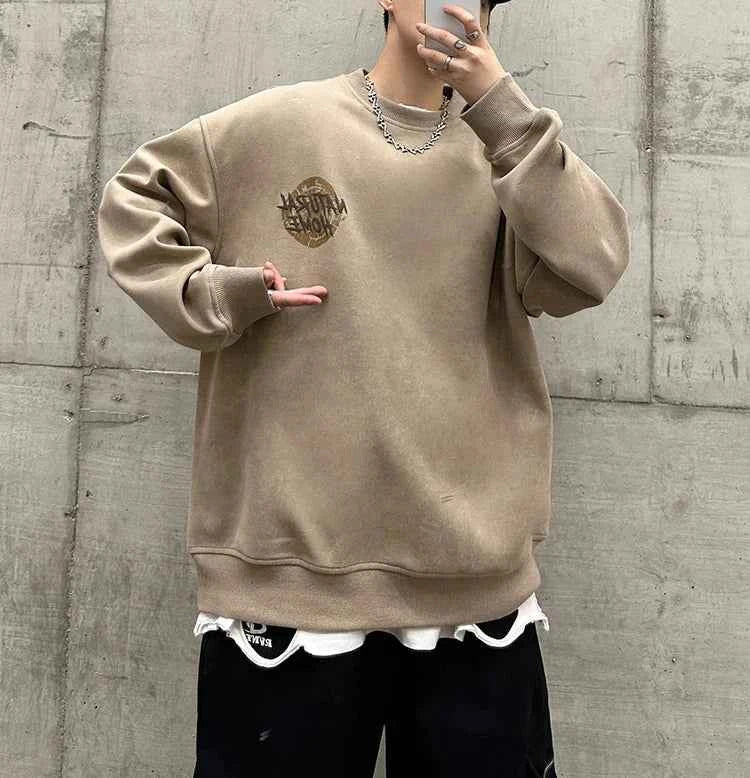 American Style Hip Hop Foam Print Sweatshirt
