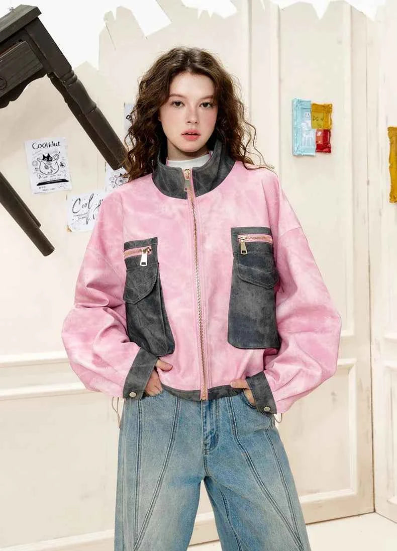 Elevated Hip Hop Denim Racing Jacket