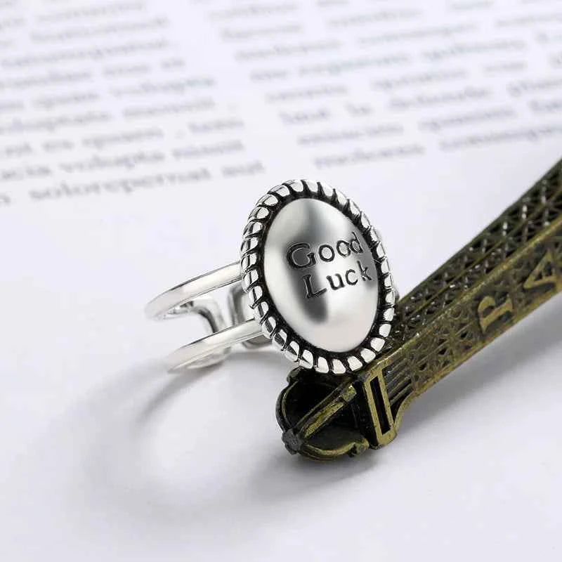 Adjustable Retro Good Luck Egg Ring