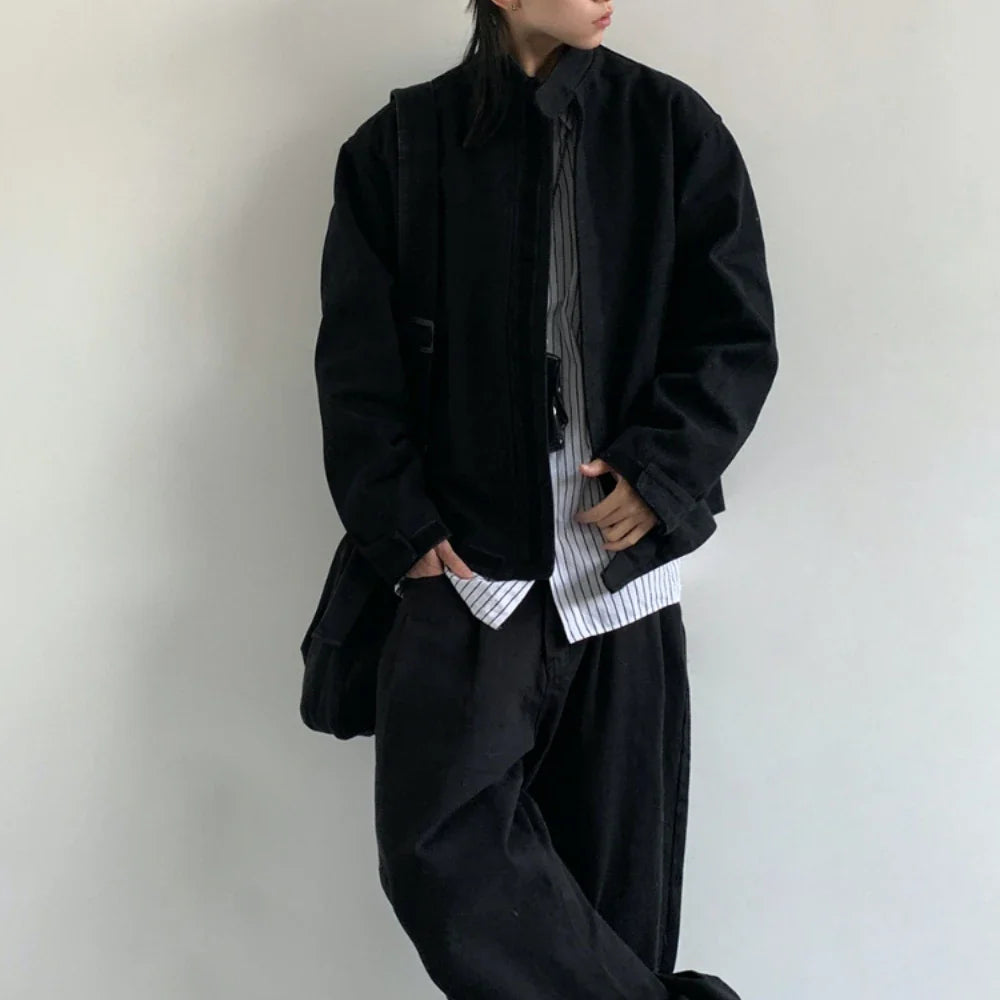 Plain Color Cropped Jacket
