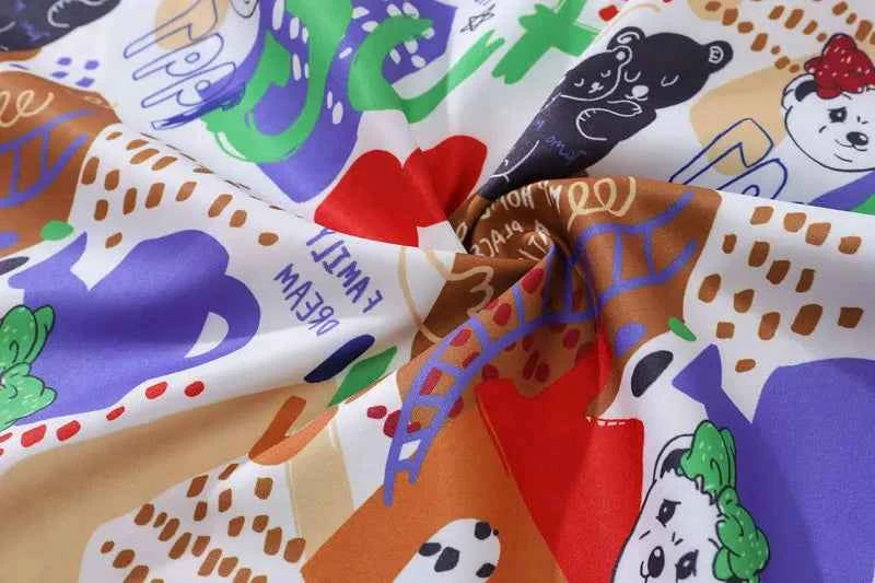 Colorful Cartoon Bear Graffiti Long Sleeve Shirt