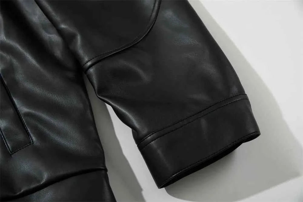 Premium Casual Spliced PU Leather Motorcycle Jacket