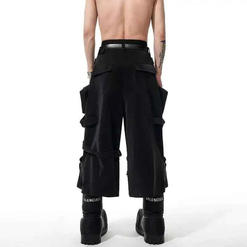High Street Stylish Patchwork Straight Baggy Jorts