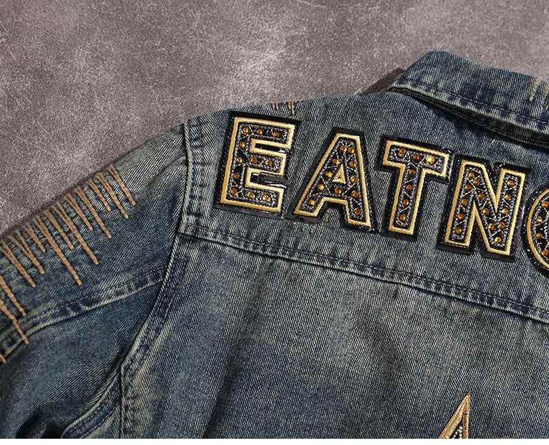 Breathable Retro Embroidered Cowboy Denim Jacket