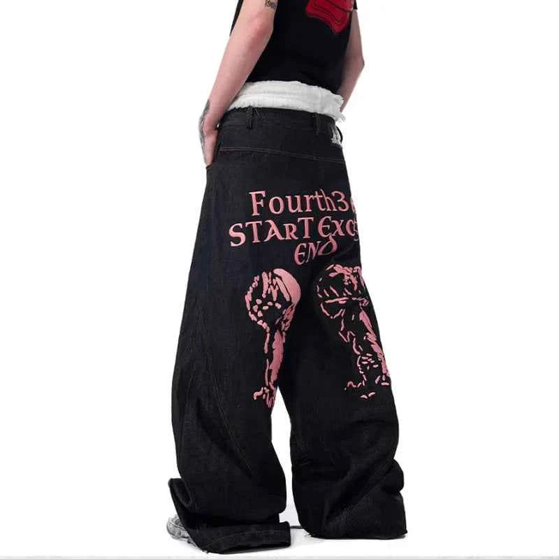 Stylish Letter Printed Chill Fit Denim Jeans