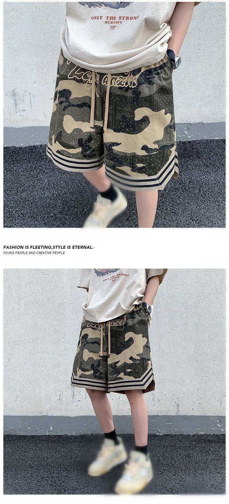 Camo Goth Knee Length Shorts