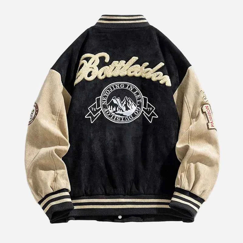 Streetwear Embroidered High Street Varsity Jacket