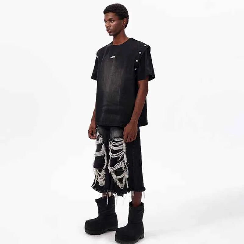Streetwear Broken Hole Denim Jorts