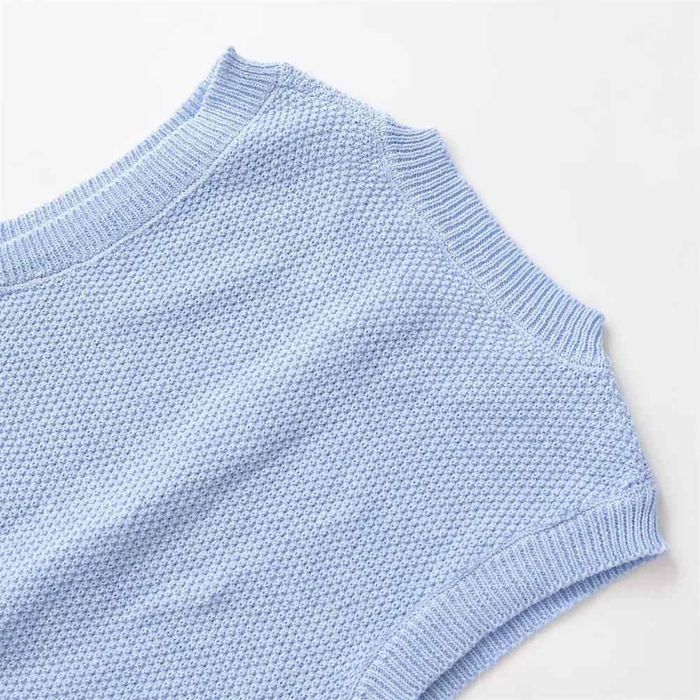 Comfortable Gold Button Sleeveless Knit Cardigan