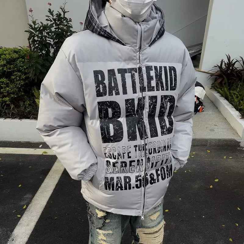 Versatile Loose Hooded Puffer Sports Jacket