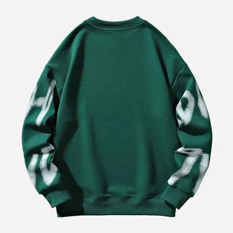Cozy Letter Print O-Neck Loose Fit Sweatshirt