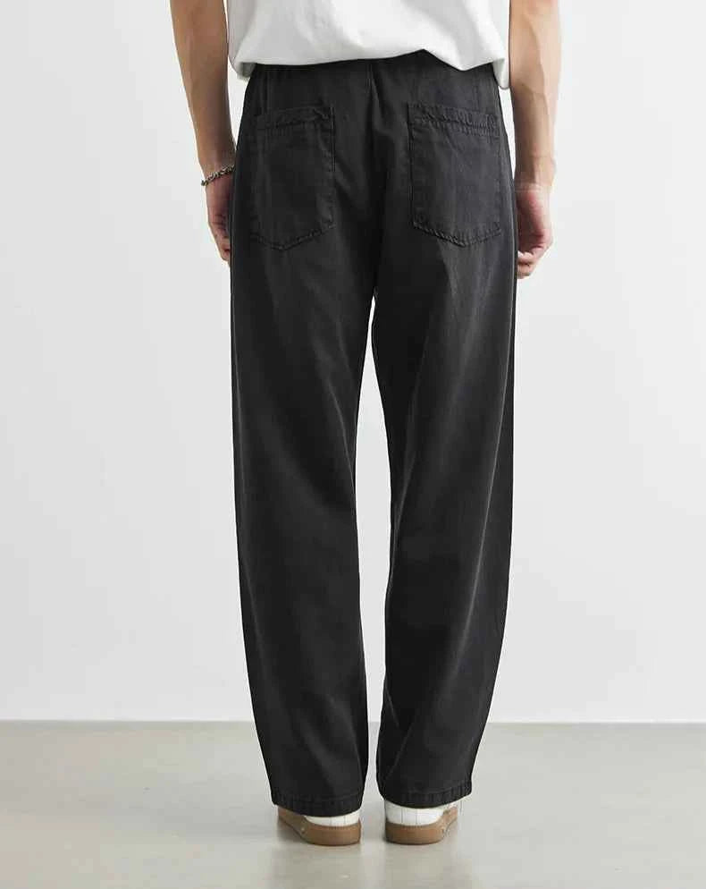 Men's Casual Summer Loose Washed Straight Pants