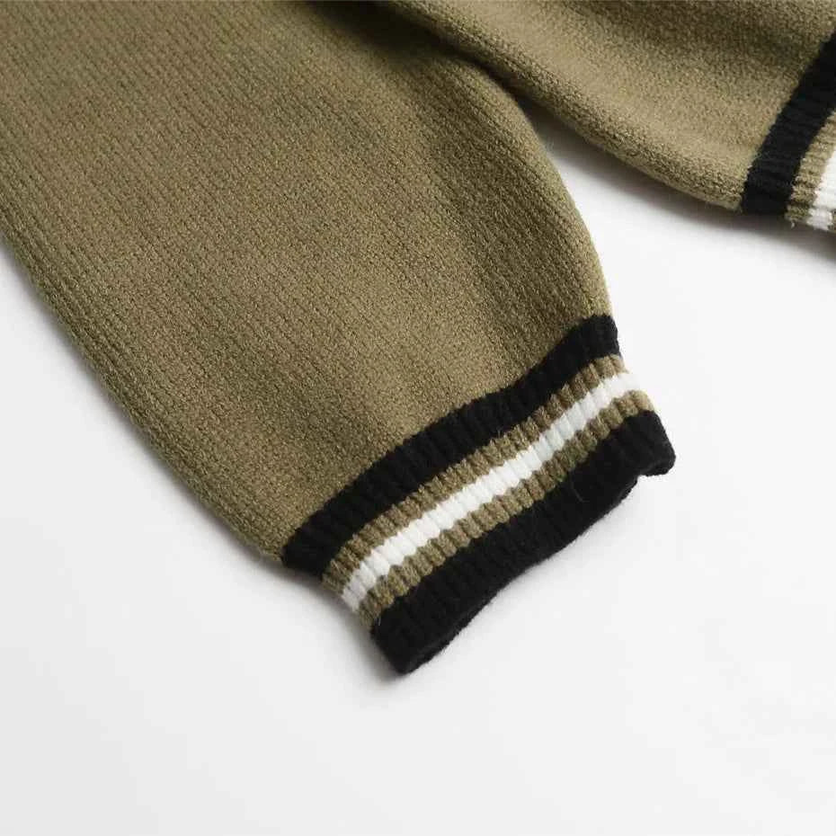 Elevated Cow Print Knit Round Collar Jumpers Sweater
