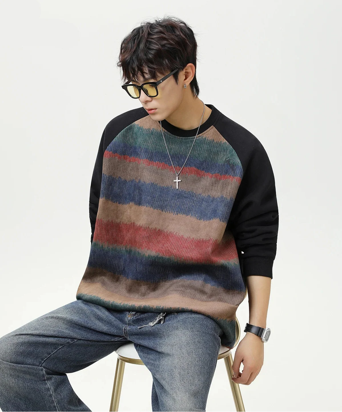 Streetwear Crewneck Raglan Sweatshirt - Luxuryurbanwear