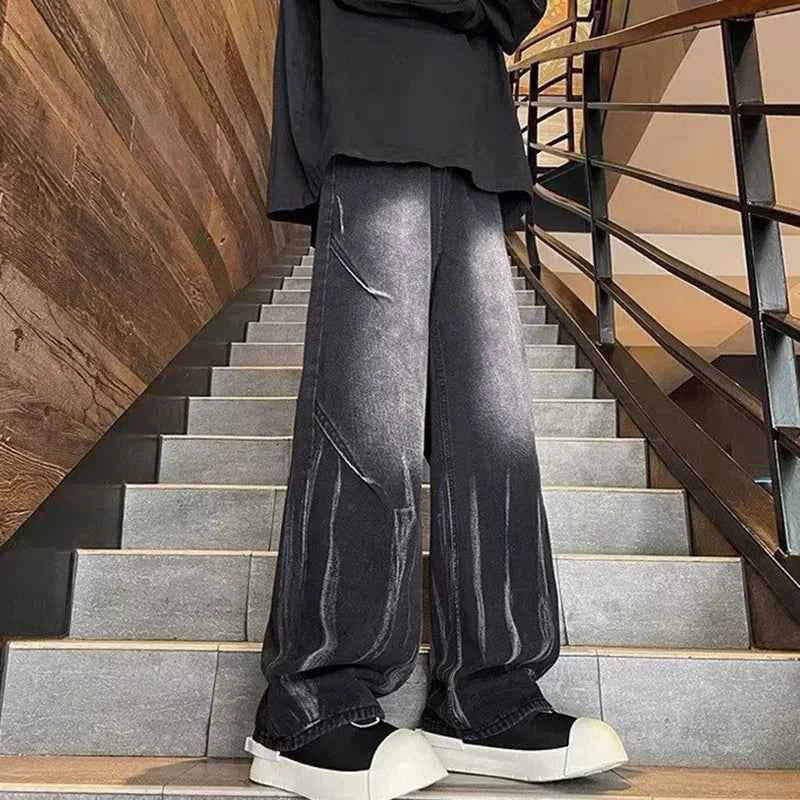 Gothic Winter Dye Denim Straight Leg Jeans