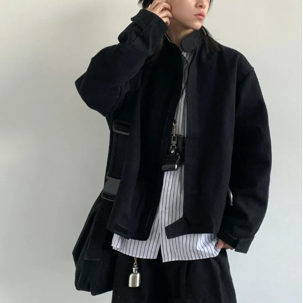 Plain Color Cropped Jacket