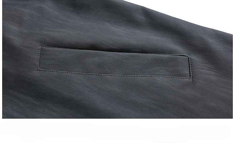 High-End European Spliced Star Leather Jacket