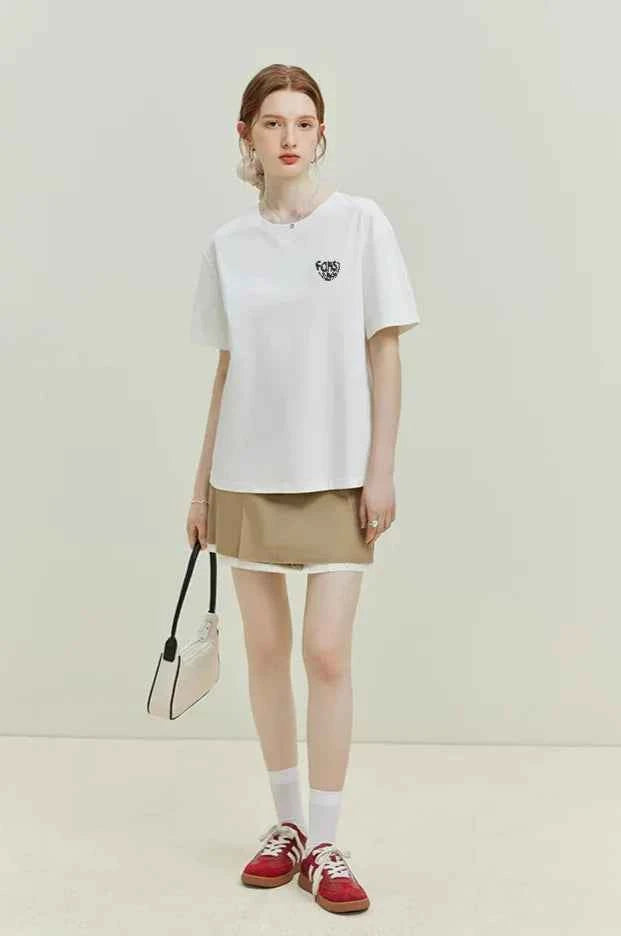 Slim Fit Round Neck Letter T-Shirt