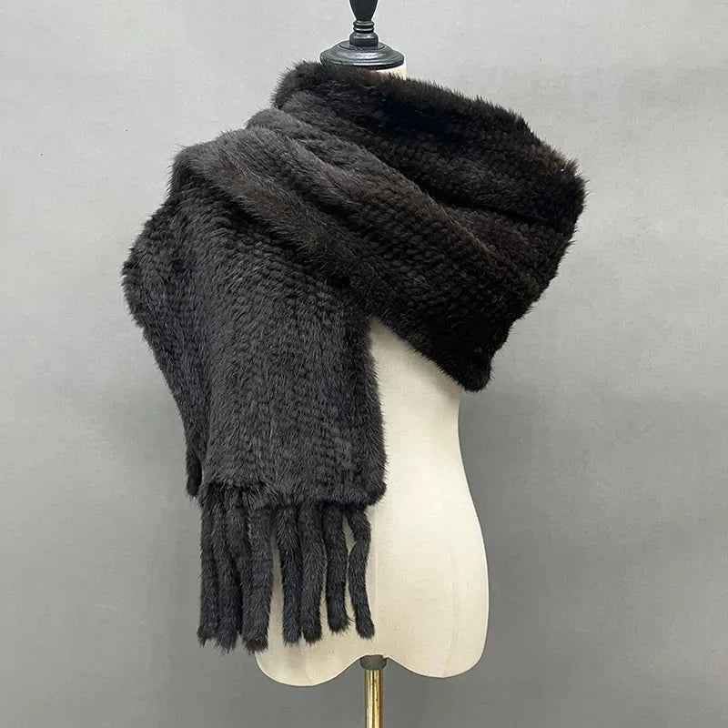 Luxury Knitted Mink Fur Scarf