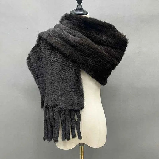 Luxury Knitted Mink Fur Scarf