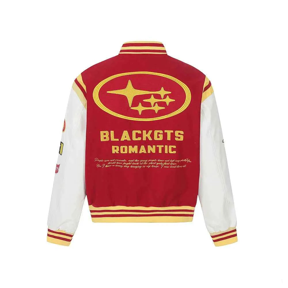 Retro Letter Embroidery Baseball Varsity Jacket