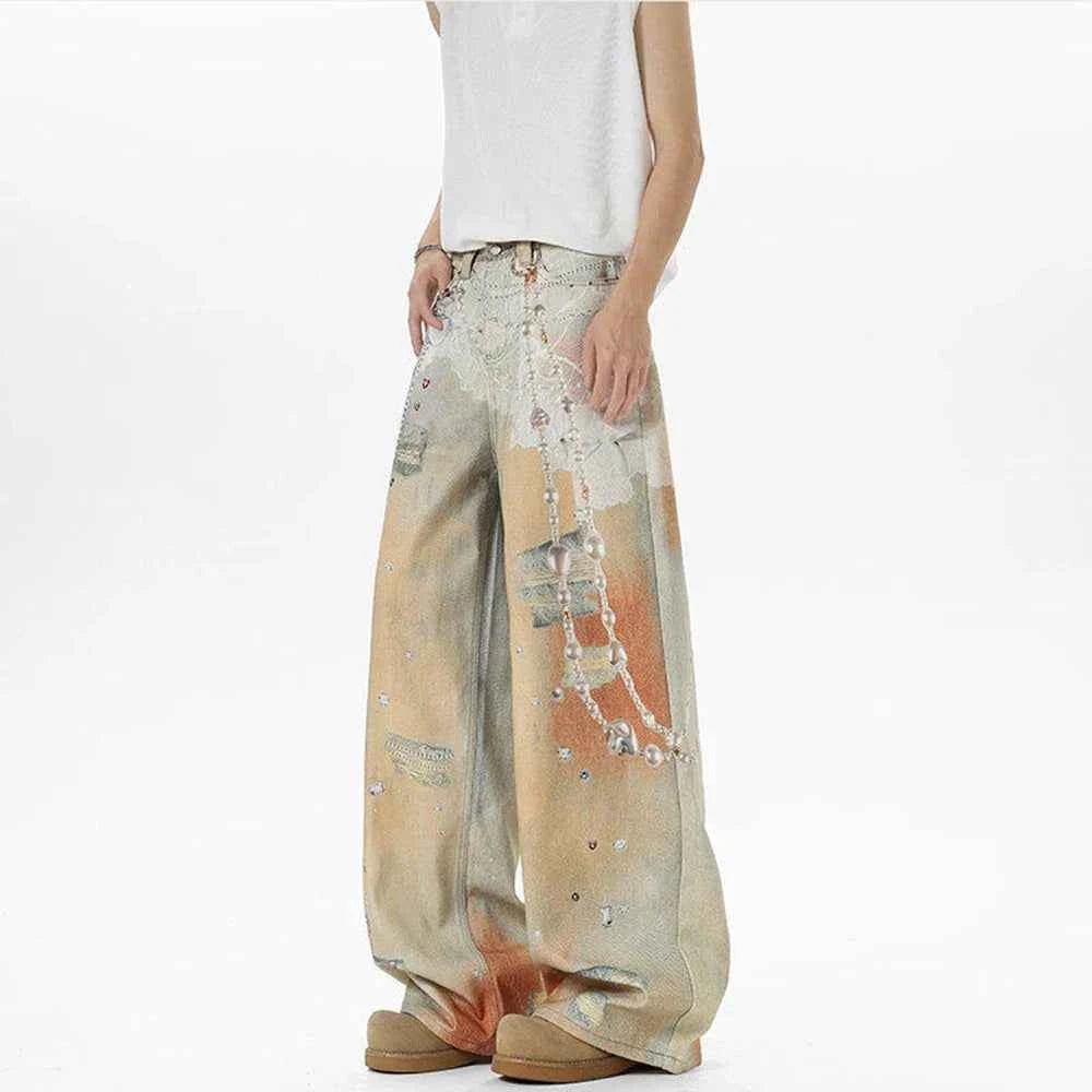 Trendsetter Retro Loose Graphic Denim Jeans