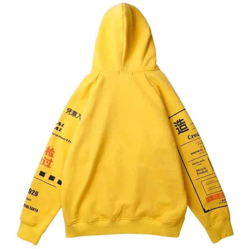 Comfortable Graffiti Kanji Graphic Hip Hop Hoodie