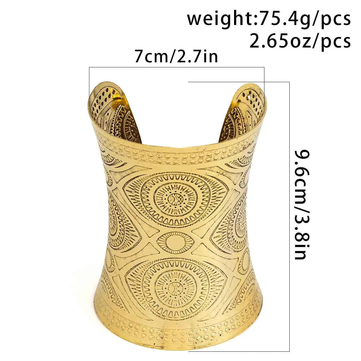 Exaggerated Ethnic Wide Cuff Bangle Bracelet