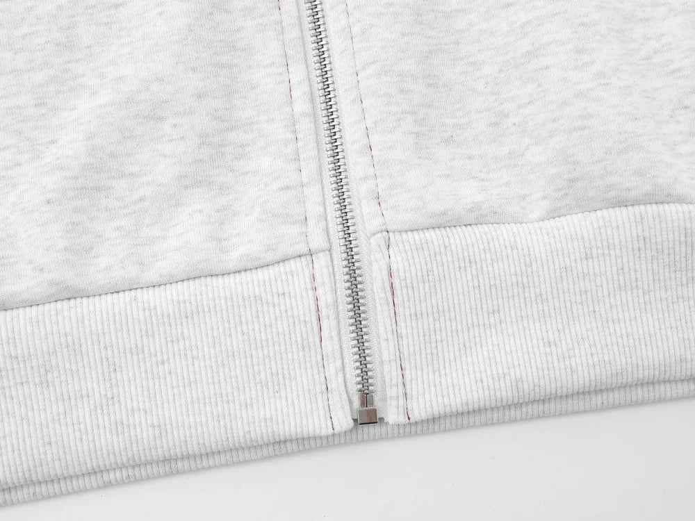 Embroidered Contrast Panel Hooded Sweatshirt
