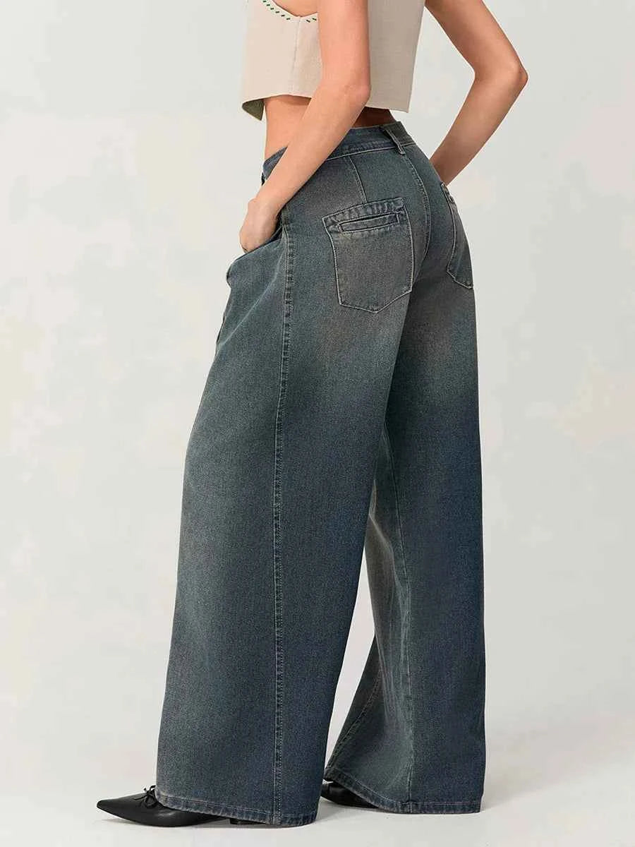 Retro Vintage Washed Denim Jeans