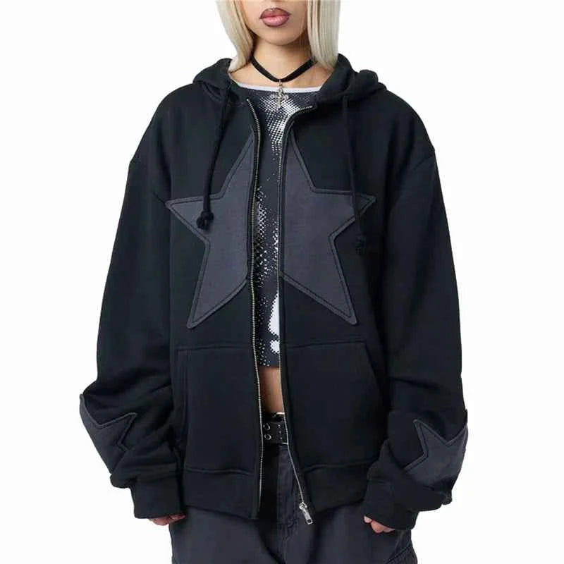 Star Print Gothic Aesthetic Long Sweatshirt