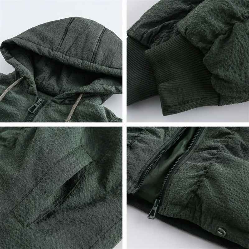 Oversized Warm Hooded Down Puffer Jacket