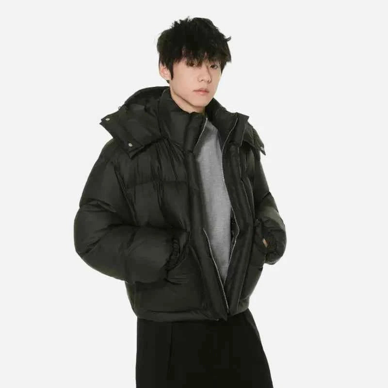 Y2K Korean Solid Color Warm Puffer Jacket