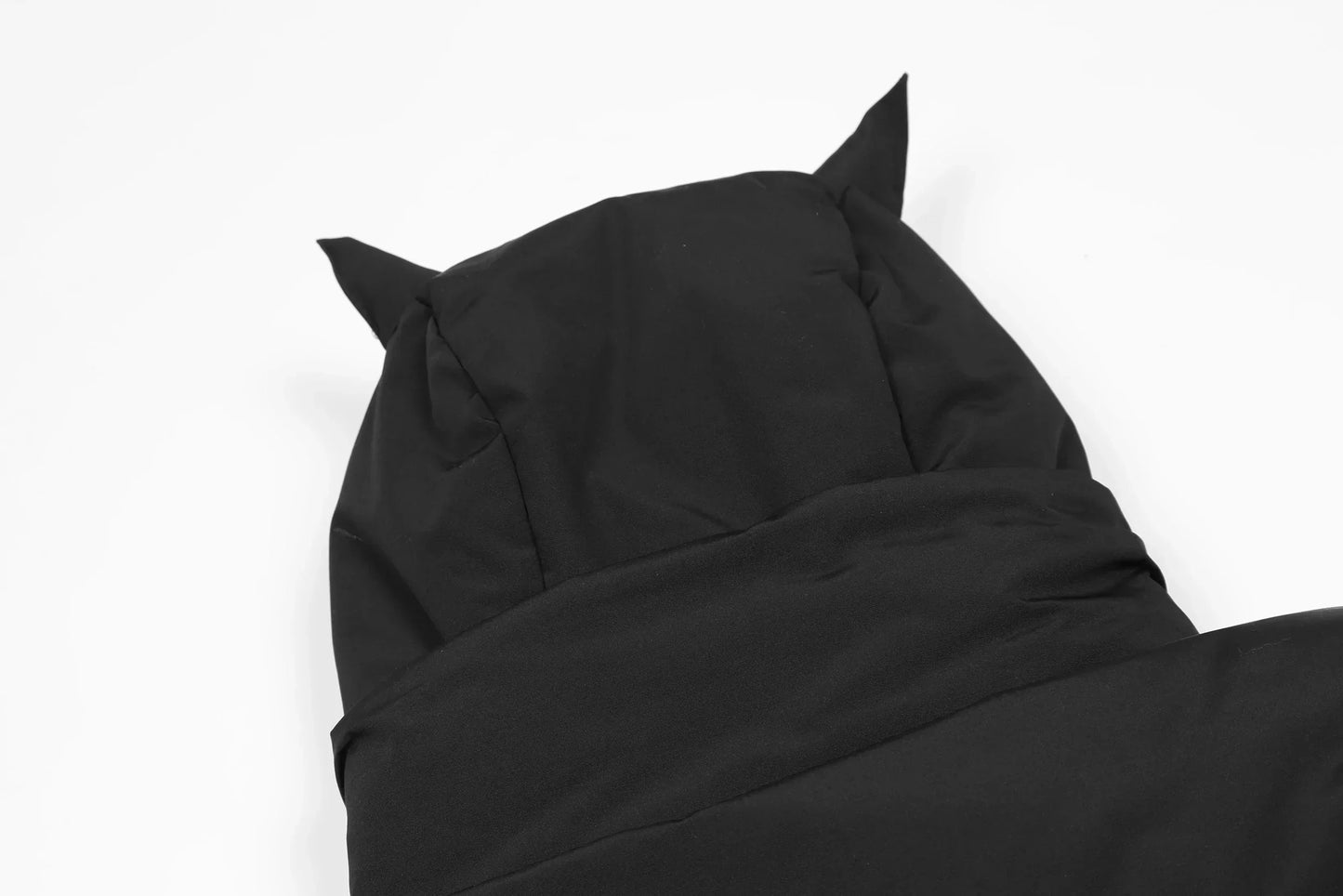 Devil | Black Hooded Puffer Jacket - Luxuryurbanwear
