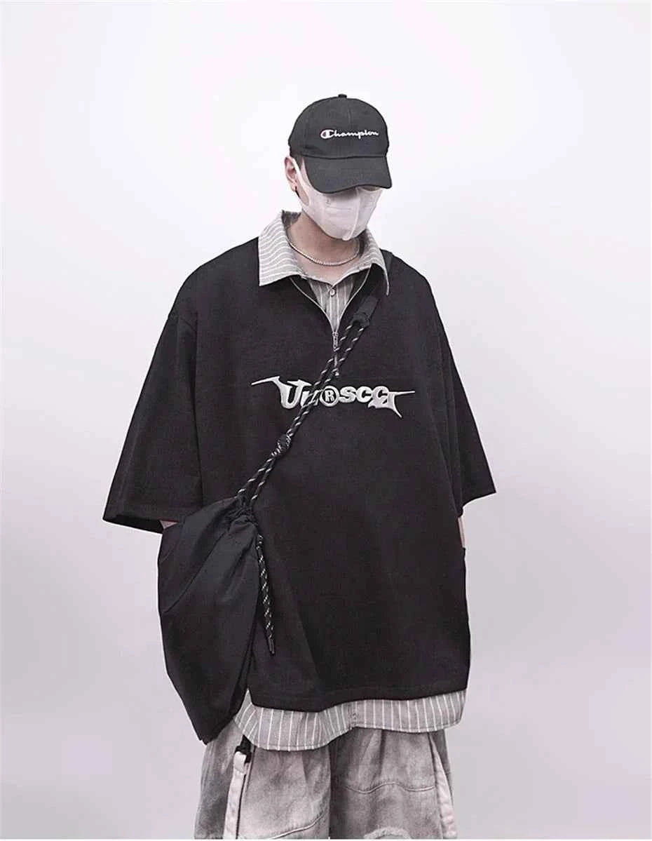 Punk Vintage Oversized Polo T-Shirt